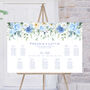 Wedding Seating Plan In Blue Floral, thumbnail 1 of 6