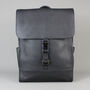 Black Leather Laptop Backpack Bag With Gunmetal Zip, thumbnail 2 of 10