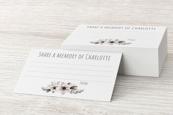 Funeral Personalised Write A Memory White Floral, 2 of 3