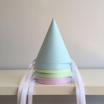 Pastel Triangle Party Hat With Number Balloon Garland, 5 of 5