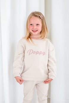 Child's Personalised Embroidered Italic Name Sweatshirt Jumper, 6 of 11