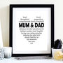 Mum And Dad Personalised Heart Print, thumbnail 2 of 6