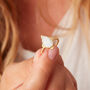 White Moonstone 18 K Gold And Silver Pear Shaped Ring, thumbnail 6 of 12