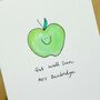 Personalised 'Smiley Apple' Handmade Card, thumbnail 1 of 2