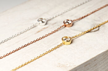 Solitaire Sterling Silver Or Gold Plated Bracelet, 2 of 11