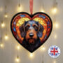 Dachshund Stained Glass Effect Heart Suncatcher, thumbnail 9 of 9