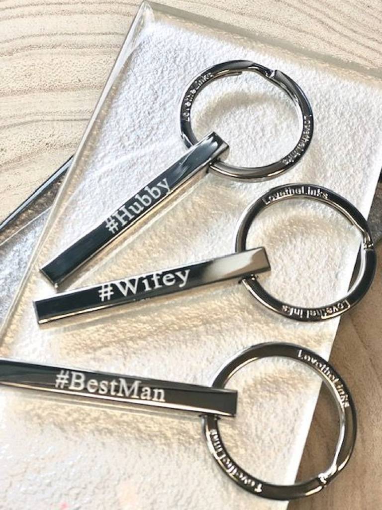 Bar Keyring With Hashtag Personalisation By Lovethelinks