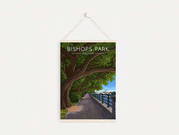 Bishops Park London Travel Poster Art Print, 6 of 8