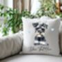 Personalised Miniature Schnauzer Hearts Cushion Cover Gift, thumbnail 2 of 2