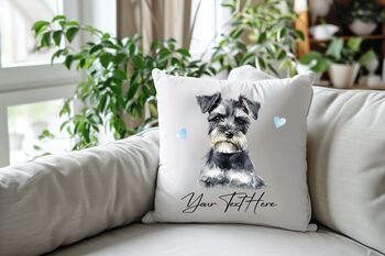 Personalised Miniature Schnauzer Hearts Cushion Cover Gift, 2 of 2