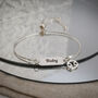 Sterling Silver Cancer And Engraved Name Bracelet, thumbnail 1 of 9