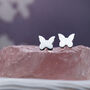 Sterling Silver Butterfly Stud Earrings, thumbnail 2 of 7
