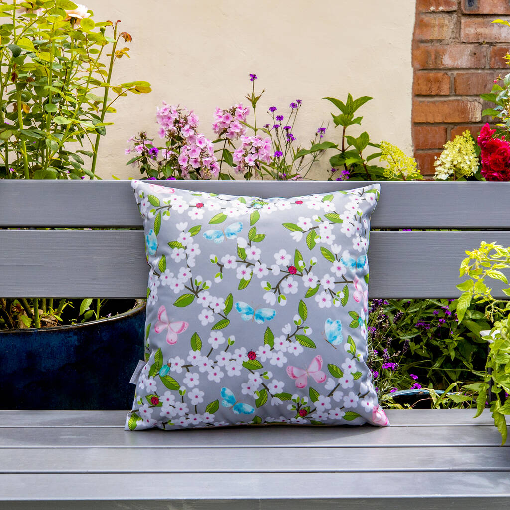 Cherry Blossom Water Resistant Garden Outdoors Cushion, 1 of 10