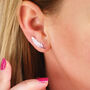 Sterling Silver Feather Detailed Ear Climbers, thumbnail 1 of 8