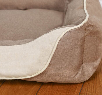 Luxury Faux Linen Dog Bed, 4 of 5