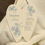 Personalised Forget Me Not Memorial Ceramic Wings, thumbnail 4 of 6