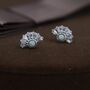 White Opal Fan Stud Earrings In Sterling Silver, thumbnail 1 of 10