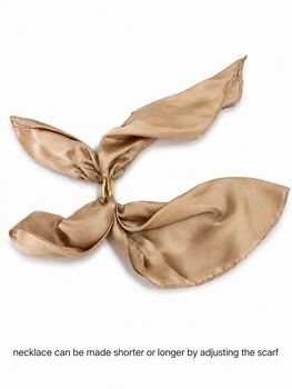Satin Tie Striking Teardrop Necklace With Textured Gold Pendants, 6 of 7