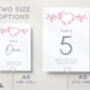 Wedding Table Numbers Pink Heart Cherry Blossom, thumbnail 2 of 4