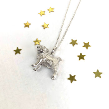 Sterling Silver Pug Necklace, 8 of 10