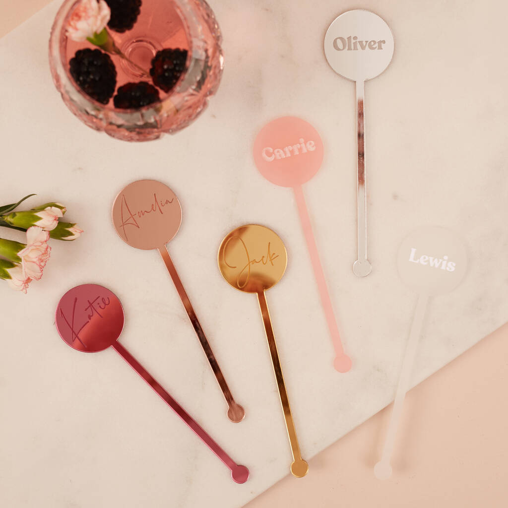 Personalised Cocktail Stirrers By Team Hen