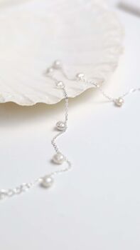 Sterling Silver String Of Pearls Anklet, 4 of 7