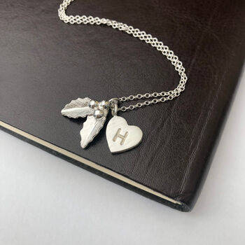 Personalised Holly And Initial Heart Necklace, 5 of 10