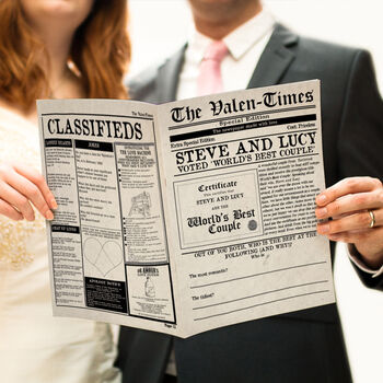 Personalised 'The Valen Times' Newspaper For Valentines, 2 of 8