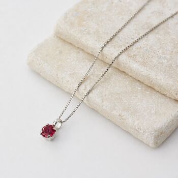Ruby Red Swarovski Crystal Single Stone Necklace, 2 of 7