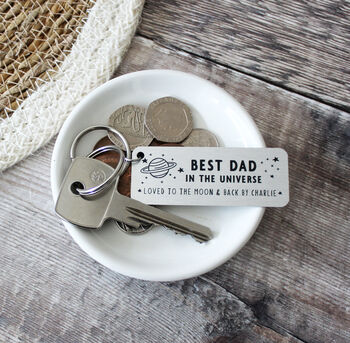 Best Dad In The Universe Personalised Keyring, 7 of 7