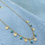 Lakshmi Turquoise Necklace In Silver Or Gold Plated, thumbnail 4 of 12