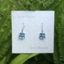 Poppy Blue Flower Drop Earrings, thumbnail 2 of 4