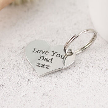 Daddy Gift From Child Personalised Pocket Heart Keyring, 2 of 9