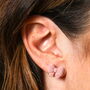 Pink Velvet Bow Stud Earrings, thumbnail 3 of 4