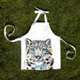 Inky Snow Leopard Canvas Child's Apron, thumbnail 3 of 5