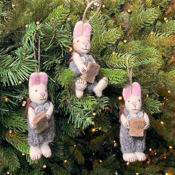 Felt Rabbit With Journal Hanging Decoration, 2 of 4