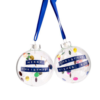 Rainbow Personalised Bauble Christmas Tree Ornament, 2 of 8