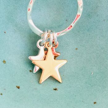 Silver Plated Necklace ~ Gold, Rose Gold + Silver Stars, 2 of 7