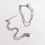 Sterling Silver Box Chain Studs, thumbnail 3 of 7