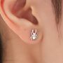 Tiny Stag Beetle Stud Earrings In Sterling Silver, thumbnail 1 of 11