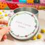Personalised Floral Wreath Easter Eggs Round Tin, thumbnail 1 of 2