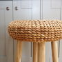 Wood Bar Stool With Wicker Seat, thumbnail 4 of 9