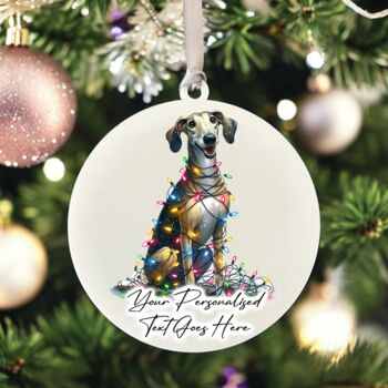 Personalised Greyhound In Christmas Lights, 7 of 10