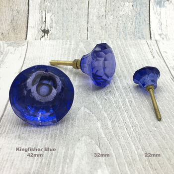 Coloured Faceted Glass Cupboard Door Knobs Drawer Pull, 6 of 12