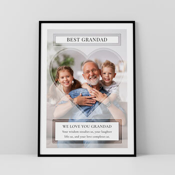 Best Grandad Personalised Photo Print Wall Art Gift For Grandad, 3 of 5