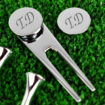 Personalised Golf Marker Pitch Repairer And Tee Set, 4 of 6