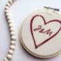 Personalised Heart Initials Embroidery Decoration, thumbnail 2 of 6