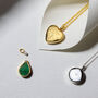 Teardrop Malachite Urn Necklace 18 K Gold Plated Silver, thumbnail 2 of 6