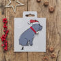 Christmas French Bulldog Dog Pin Badge, thumbnail 7 of 12