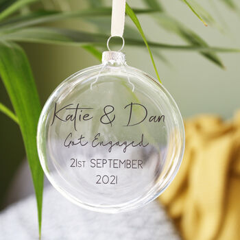 Happy Engagement Glass Bauble Gift, 11 of 11